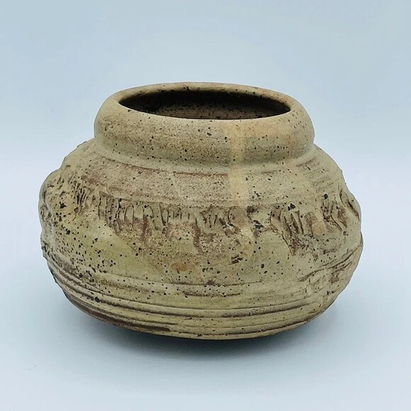 Hand made Art Pottery Scratch Marks Decorative Pot Planter signed Alonso - Picture 3 of 9